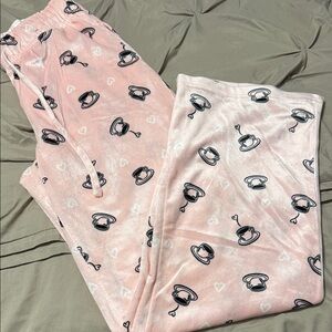 Charming Pink Coffee Cup Print Pajama Pants